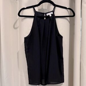 Monteau Elegant Black Sleeveless Chiffon Top Small Preloved